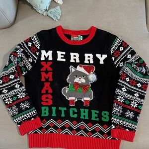 Spencer's Black and Red Festive Cat Sweater